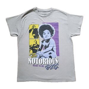 The Notorious B.I.G. Ready To Die Size Medium Mens Gray Rap T-Shirt Biggie NYC